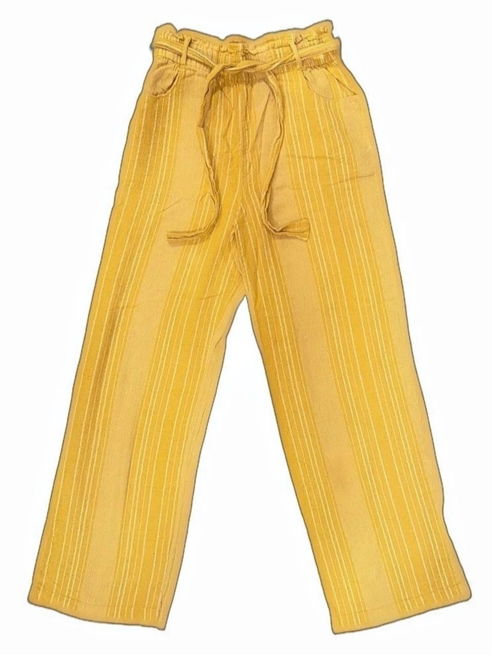 Blue Rain striped Wide Leg Pants in Yellow Size Small